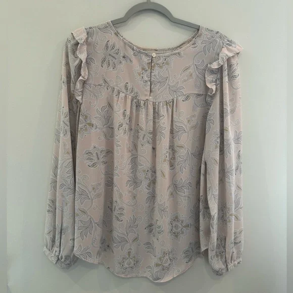 Loft Pink Floral Long Sleeve Shirt - Picture 5 of 7